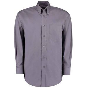 Kustom Kit Mens Oxford Classic Long-Sleeved Shirt / Charcoal